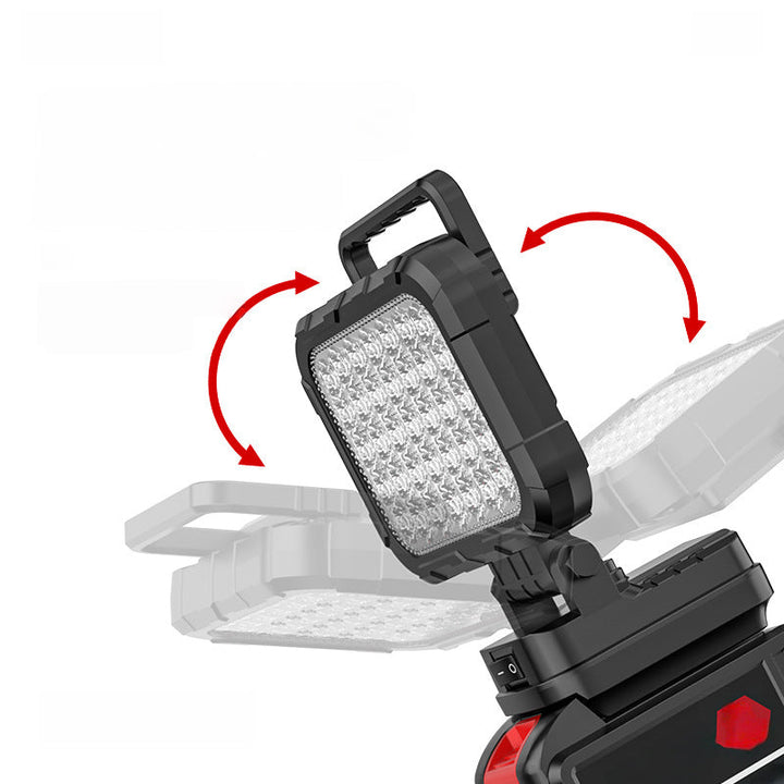 LED-arbetslampa med 180° Rotering och USB-powerbank