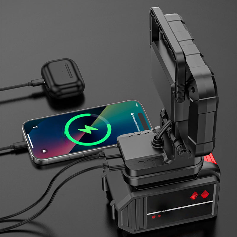 LED-arbetslampa med 180° Rotering och USB-powerbank