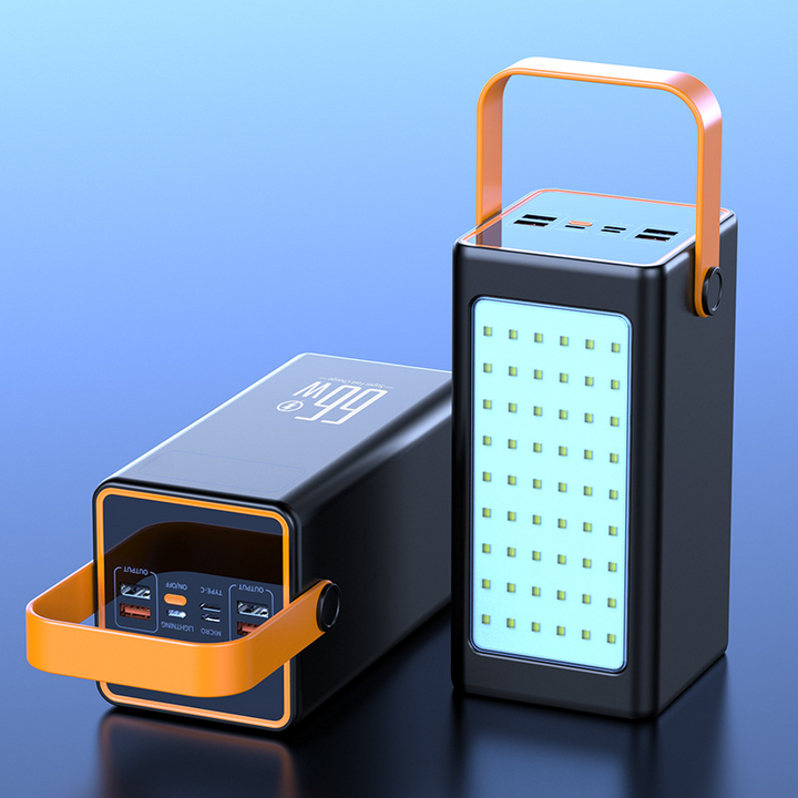 Powerbank med LED-Campinglampa – 100W Snabbladdning