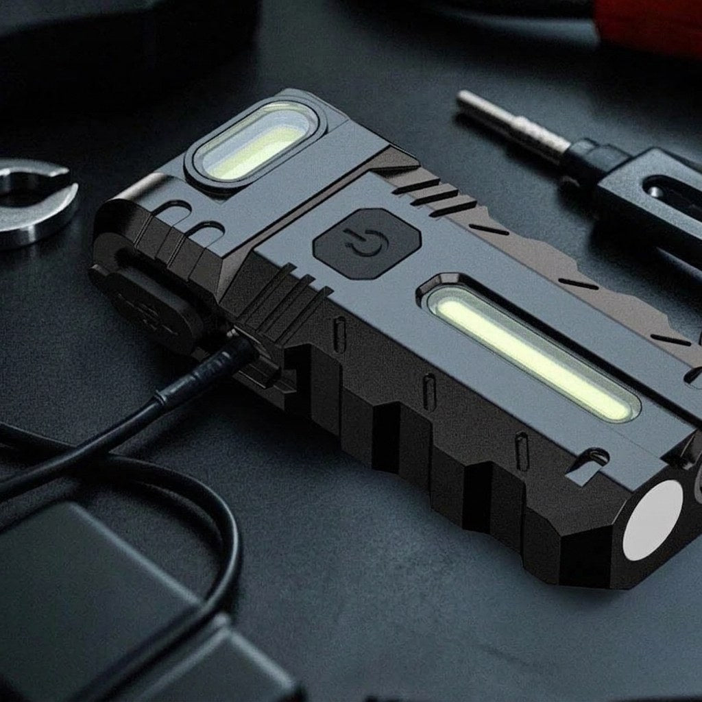 LED arbetslampa med USB-laddning och verktyg