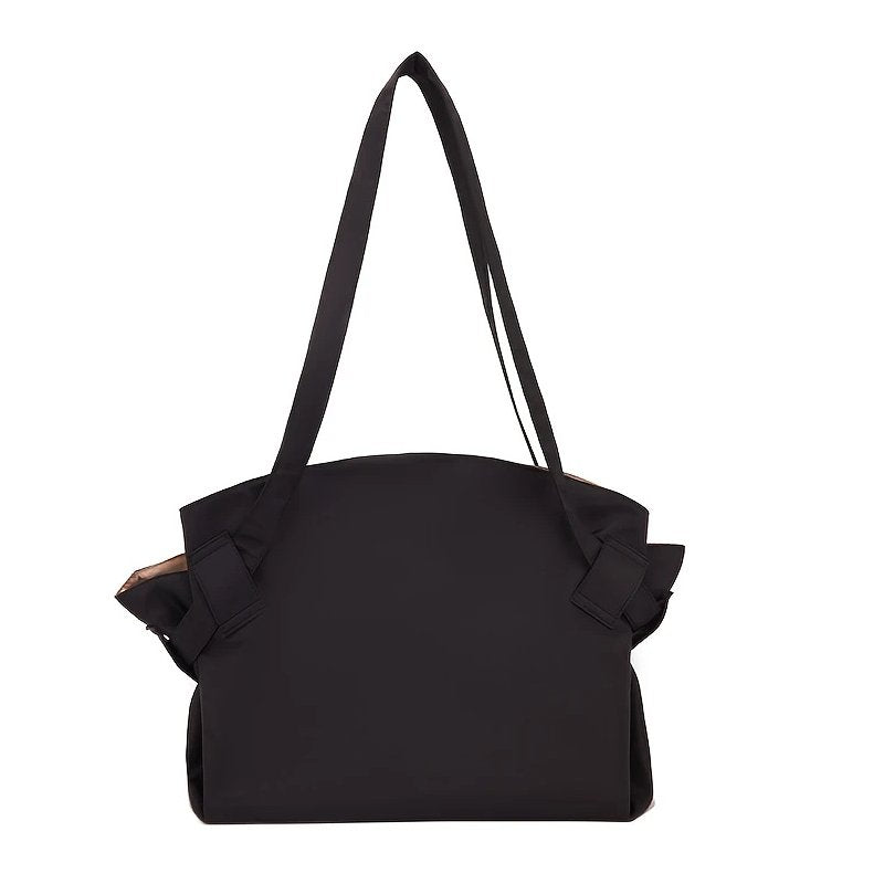 Svart picknickmatta tote bag på vit bakgrund