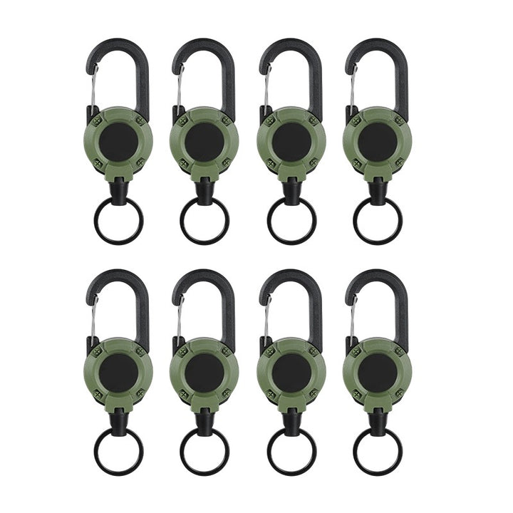 Karbinhake nyckelring grön 8-pack