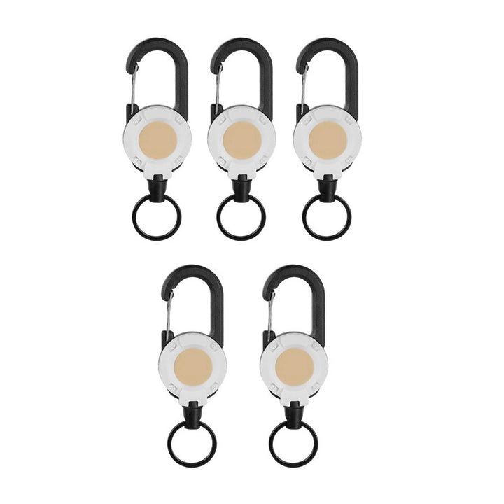Karbinhake nyckelring vit 5-pack