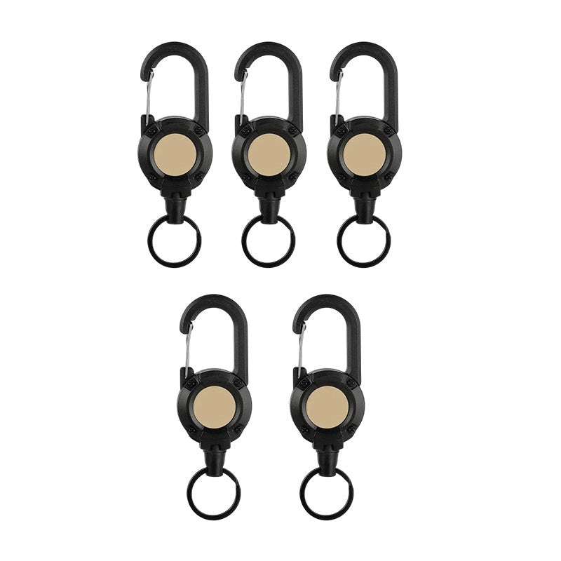 Karbinhake nyckelring svart 5-pack