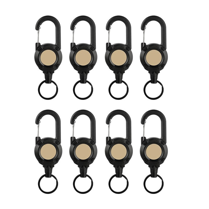 Karbinhake nyckelringar svart 8-pack