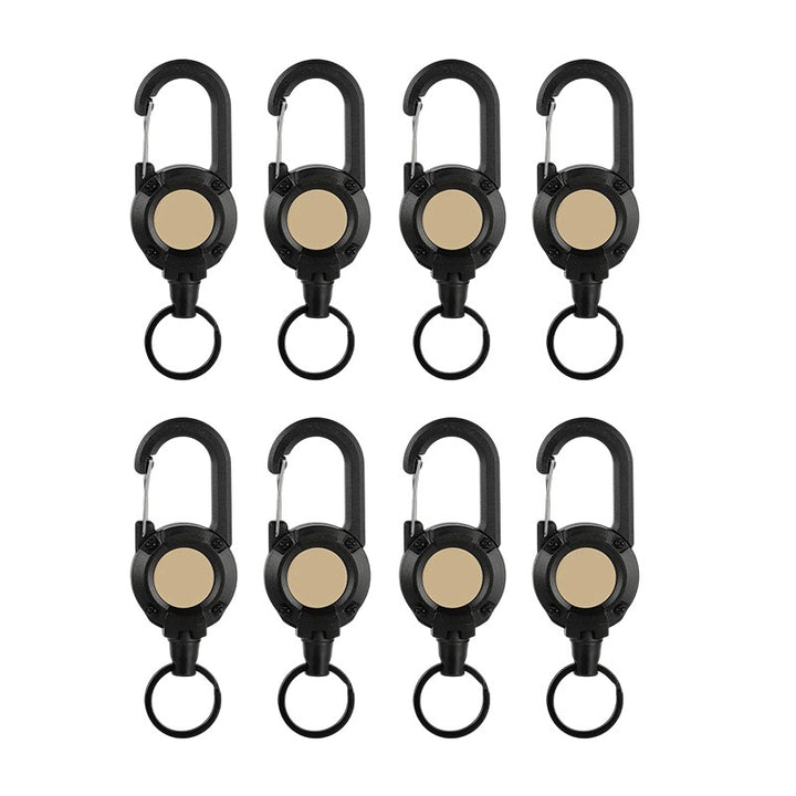 Karbinhake nyckelringar svart 8-pack